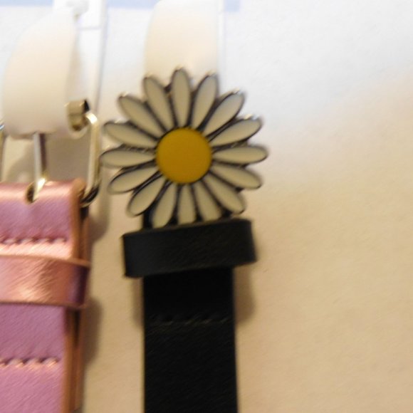 Cat & Jack Kids Girls 3pk. Belts Sz. L Green/Pink/Black 30" (New) - Picture 4 of 5